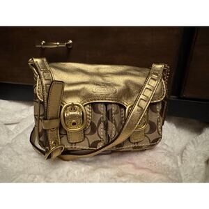 Coach Soho Bleeker Signature Mini Messenger Gold Y2K Bag
